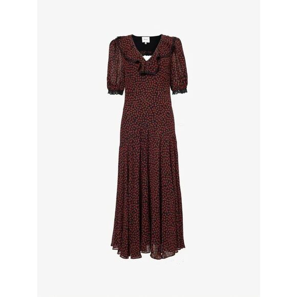 New! Reformation Evra Lace Trim Maxi Dress in Rowan Sz 12 $278 - Picture 3 of 10